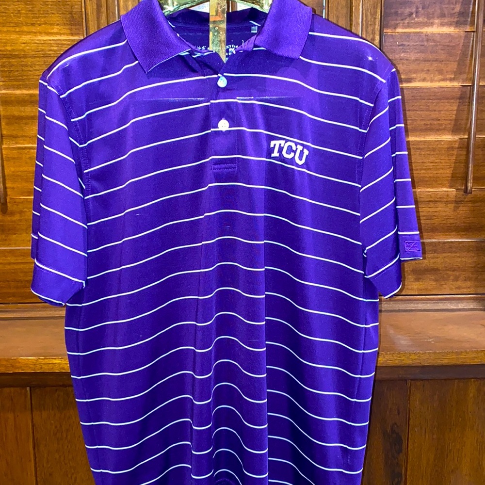 TCU golf polo cutter and buck men’s medium